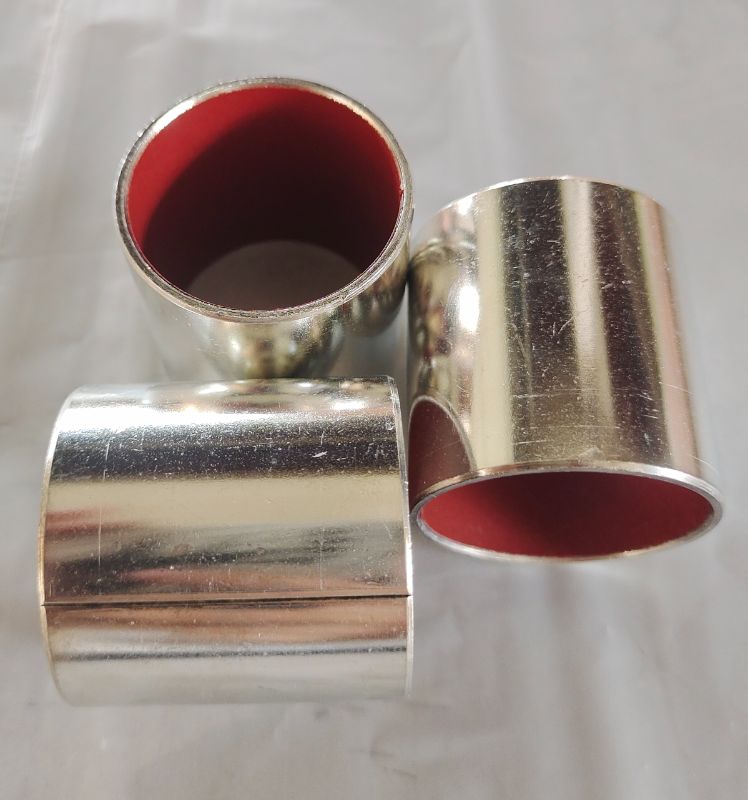 JBM-40 lead-free DP4 equivalent PTFE composite bushings with reddish sliding surface and steel backing